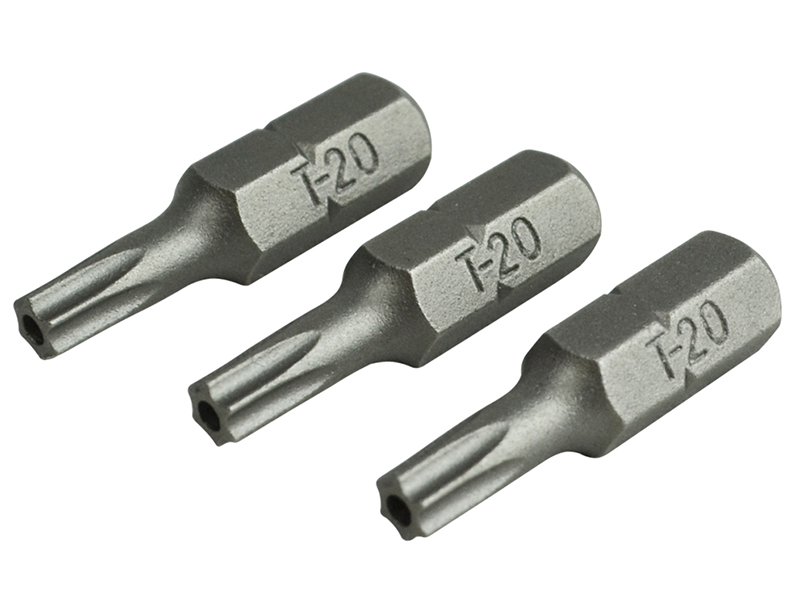 FAISBT2025S - Security S2 Grade Steel Screwdriver Bits T20S x 25mm (Pack 3)