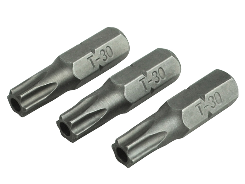 FAISBT3025S - Security S2 Grade Steel Screwdriver Bits T30S x 25mm (Pack 3)