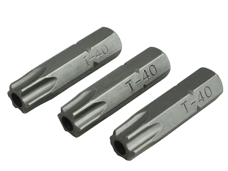 FAISBT4025S - Security S2 Grade Steel Screwdriver Bits T40S x 25mm (Pack 3)