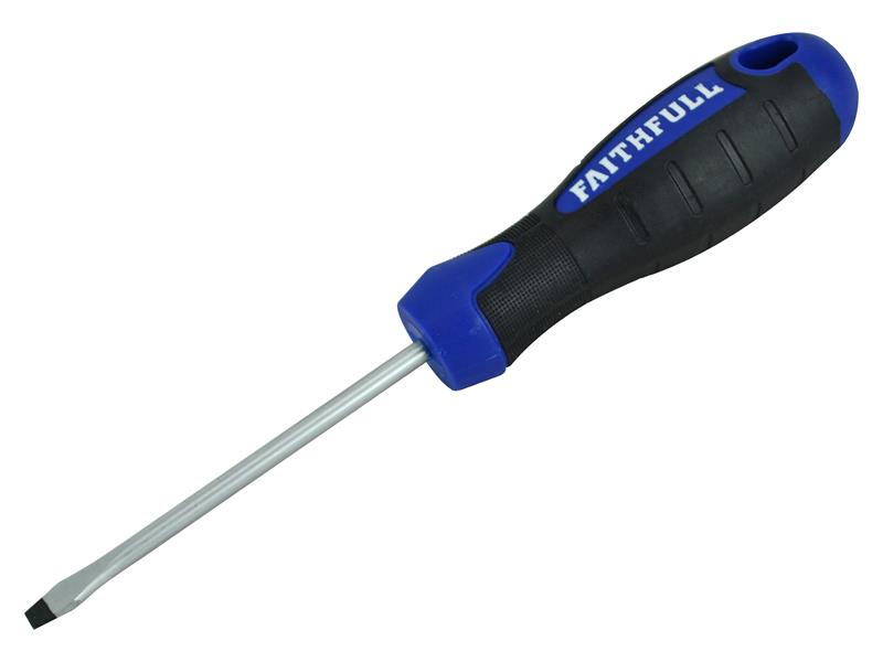FAISDF75 - Soft Grip Screwdriver Flared Slotted Tip 4.0 x 75mm