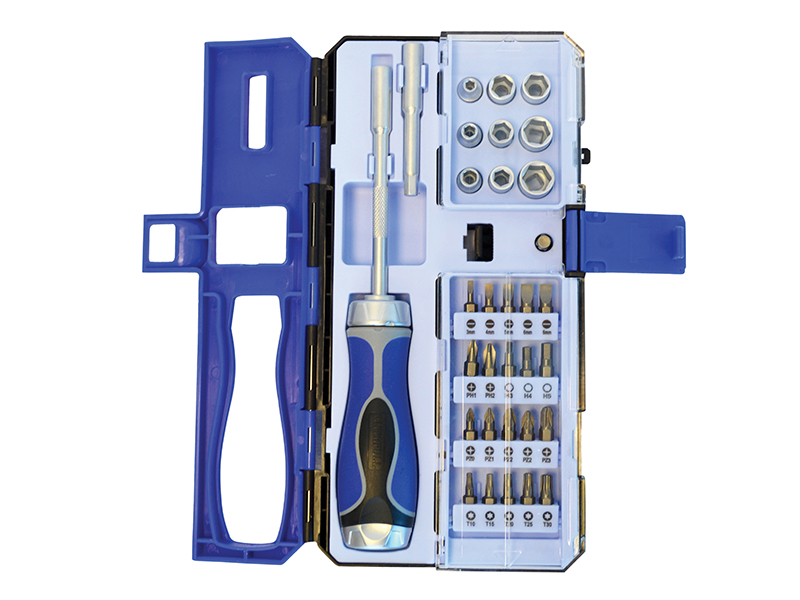Ratchet Screwdriver & Socket Set 33 Piece