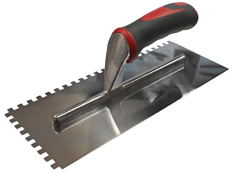 Notched Trowel Serrated 6mm Stainless Steel Soft Grip Handle 11 x 4.1/2in