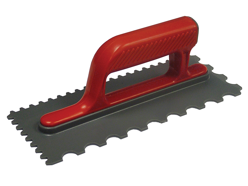 FAISGTNOTP - Notched Trowel V 4mm & Round 7mm Plastic Handle 11 x 4.1/2in