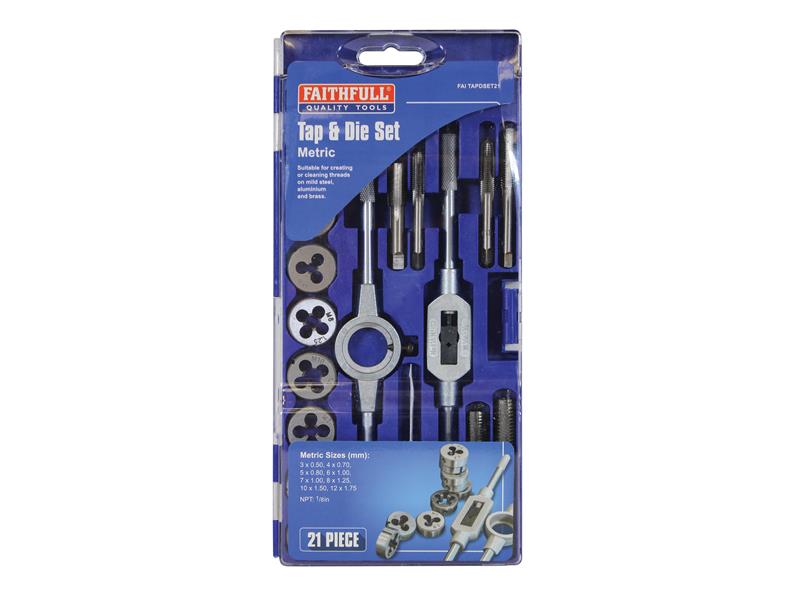 FAITAPDSET21 - Metric Tap & Die Set of 21 Carbon Steel
