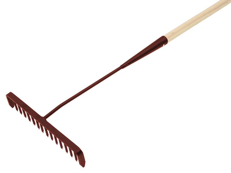 FAITAR - Tarmac Rake 16 Round Teeth - Wooden Handled