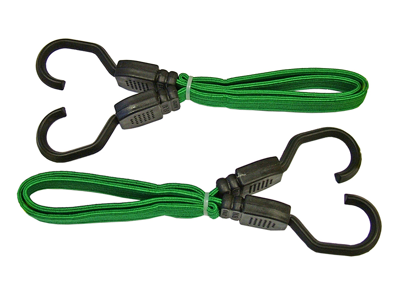 FAITDBUNG24 - Flat Bungee Cord 60cm (24in) Green 2 Piece