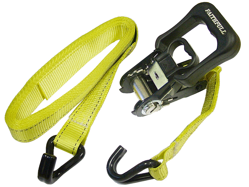 FAITDRAT51JH - Ratchet Tie-Downs J-Hook 5m x 32mm Breaking Strain 1320kg/daN 2 Piece