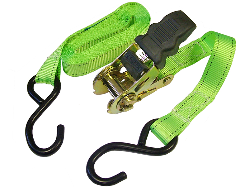 FAITDRAT51SH - Ratchet Tie-Downs S-Hook 5m x 25mm Breaking Strain 600kg/daN 2 Piece