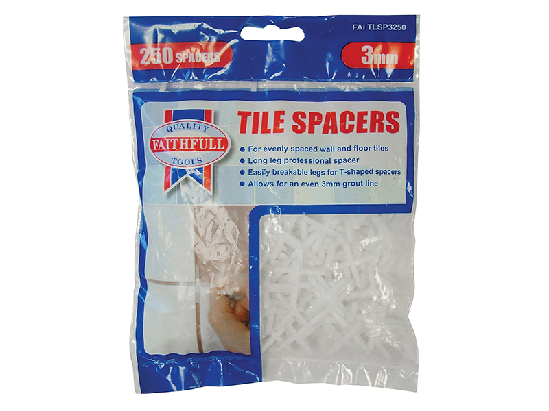 FAITLSP3250 - Tile Spacer Long Leg 3mm (Bag 250)