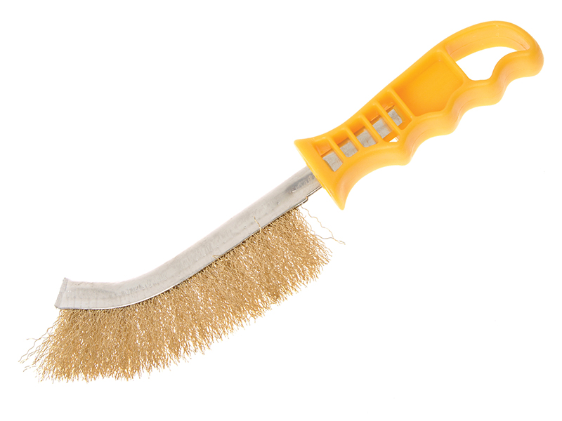 FAIWBHANDB - Wire Scratch Brush Brass Yellow Handle
