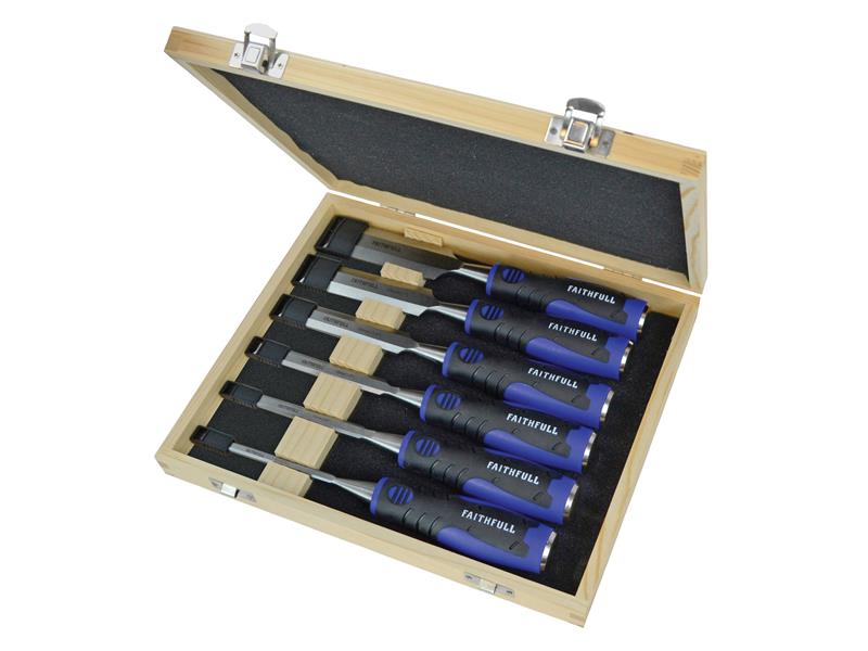Soft Grip Chisel Set + Storage Box 6 Piece