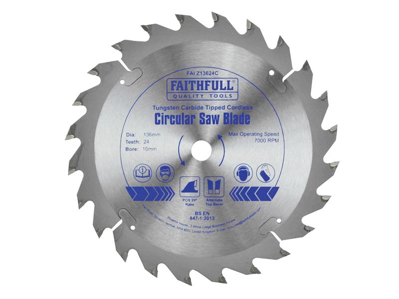 FAIZ13624C - TCT Cordless Trimsaw Blade 136 x 10mm x 24T POS