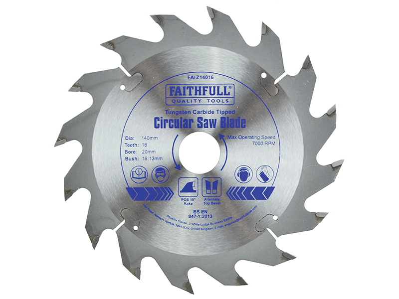 FAIZ14016 - TCT Circular Saw Blade 140 x 20mm x 16T POS