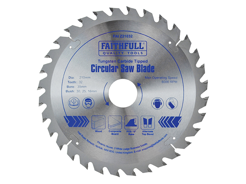 FAIZ21032 - TCT Circular Saw Blade 210 x 35mm x 32T POS