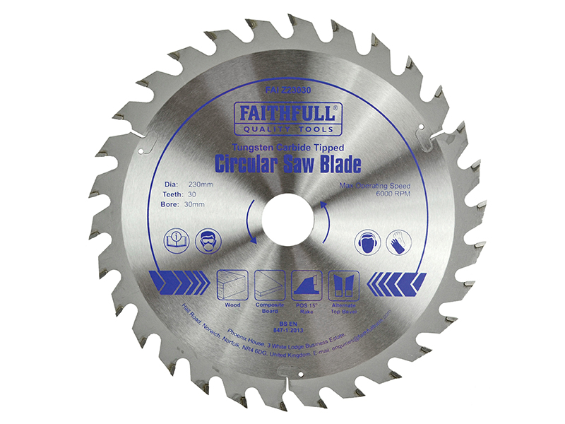 FAIZ23030 - TCT Circular Saw Blade 230 x 30mm x 30T POS