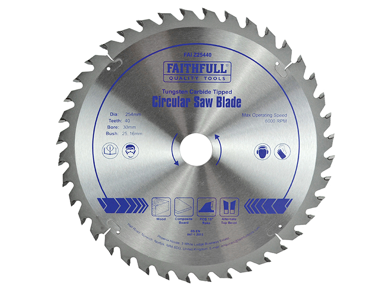 FAIZ25440 - TCT Circular Saw Blade 254 x 30mm x 40T POS