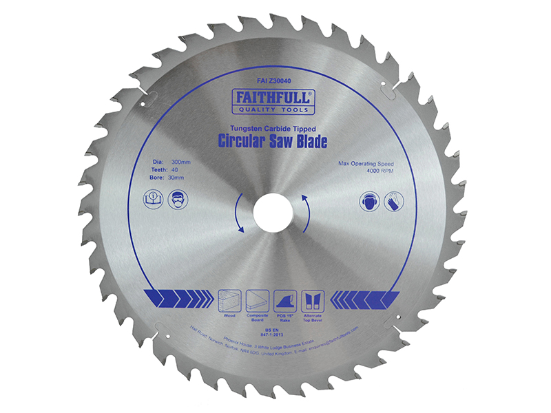 FAIZ30040 - TCT Circular Saw Blade 300 x 30mm x 40T POS