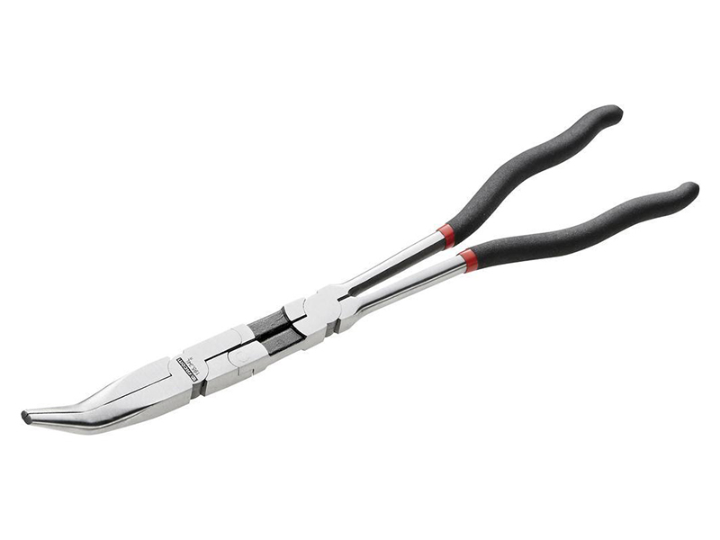 FCM19534L - Double Jointed Extra Long Half-Round Nose Pliers 45° Angle 340mm