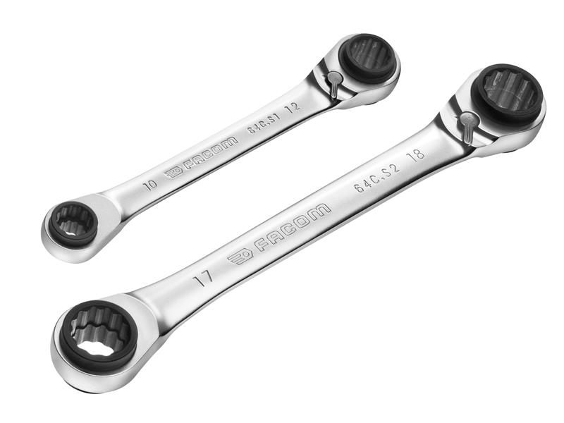 Quatro Ratcheting Spanner Set 2 Piece