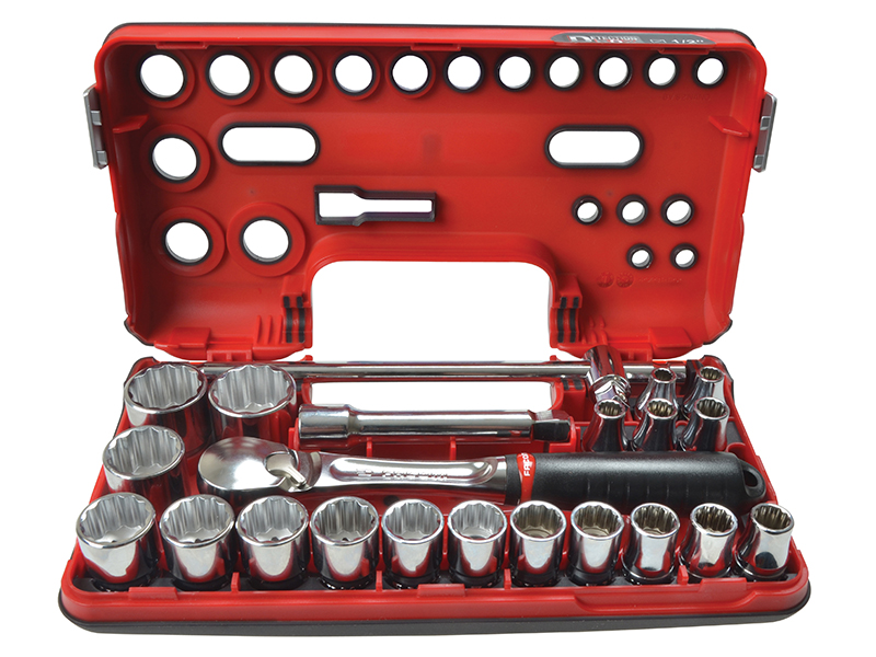 1/2in Drive 12-Point Detection Box Socket Set 22 Piece Metric