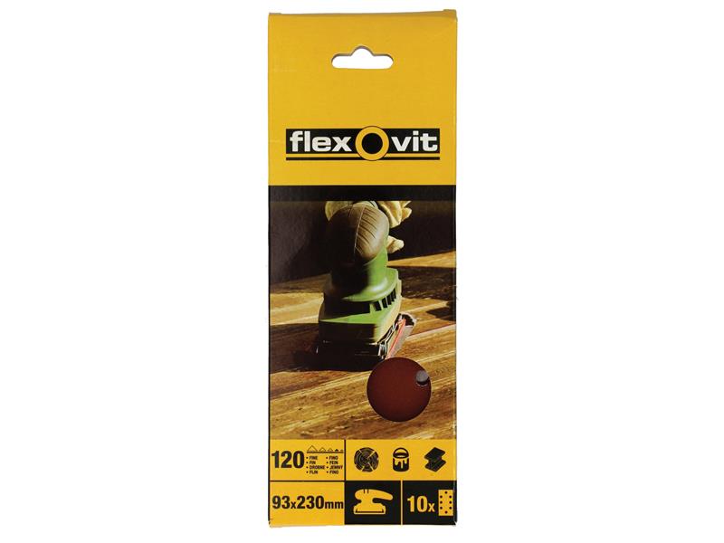 FLV26341 - 1/3 Sanding Sheets Perforated Fine 120 Grit (Pack 10)