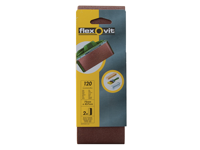 FLV26464 - Cloth Sanding Belts 457 x 75mm Fine 120G (Pack 2)