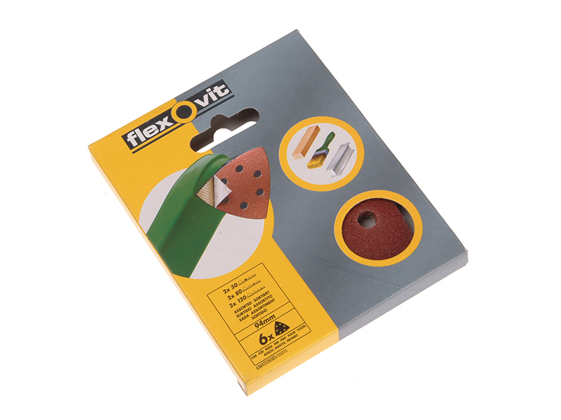 FLV26721 - Delta Hook & Loop Sanding Sheets 94mm Assorted (Pack 25)