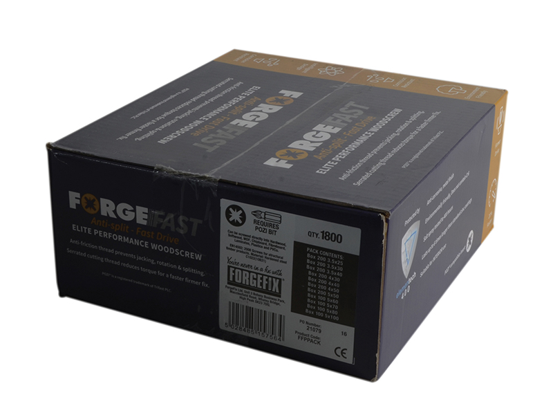 FORFFPPACK - ForgeFast Pozi Compatible Wood Screw Forge Pack 1800 Piece