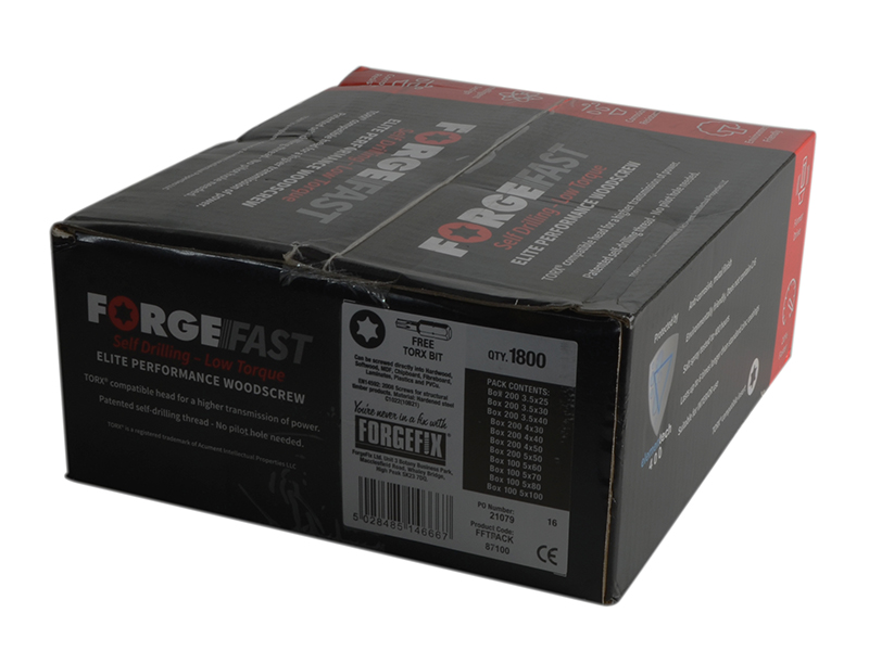 ForgeFast Torx Compatible Wood Screw Pack 1800 Piece