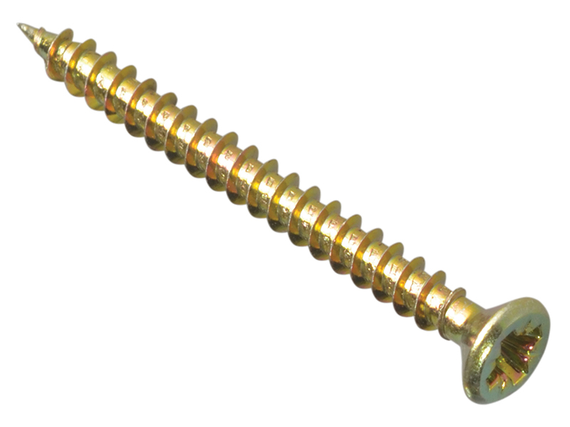 FORMPS3540Y - Multi-Purpose Pozi Compatible Screw CSK ST ZYP 3.5 x 40mm Box 200