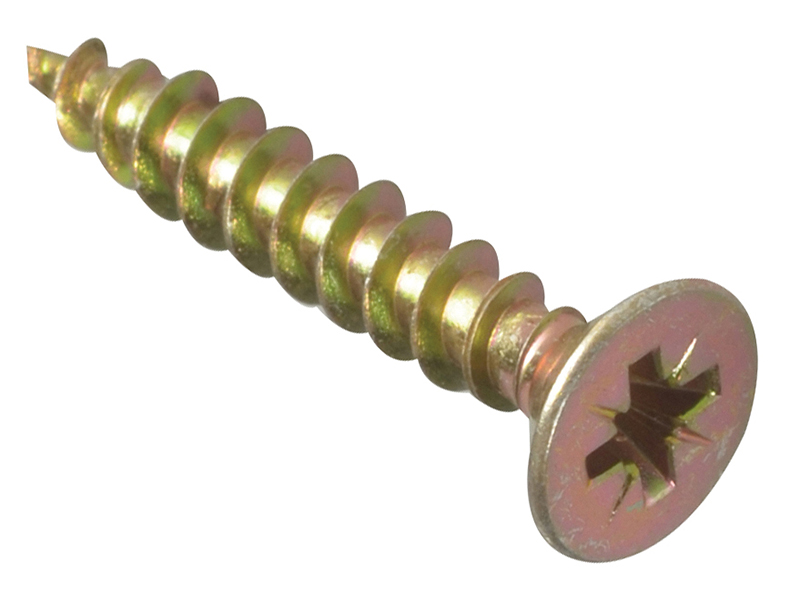 FORMPS525Y - Multi-Purpose Pozi Compatible Screw CSK ST ZYP 5.0 x 25mm Box 200