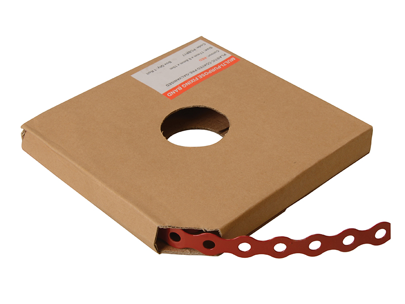 FORPCBR17 - Red Plastic Coated Pre-Galvanised Band 17mm x 0.8 x 10m Box 1