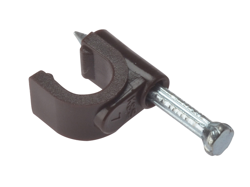 FORRCC67BR - Cable Clip Round Coax Brown 6-7mm Box 100