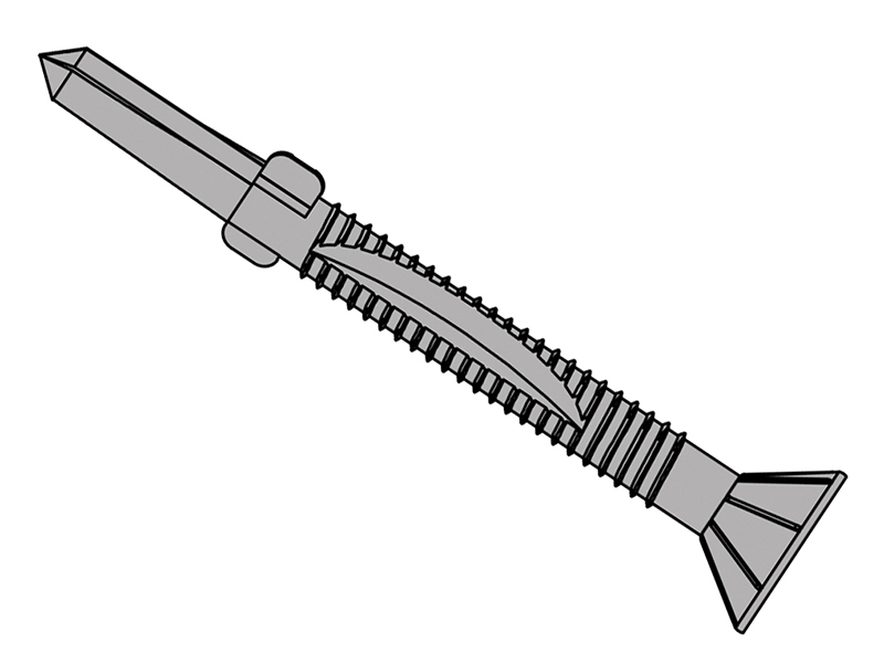 FORTFC55120H - TechFast Timber to Steel CSK/Wing Screw No.5 Tip 5.5 x 120mm Box 50