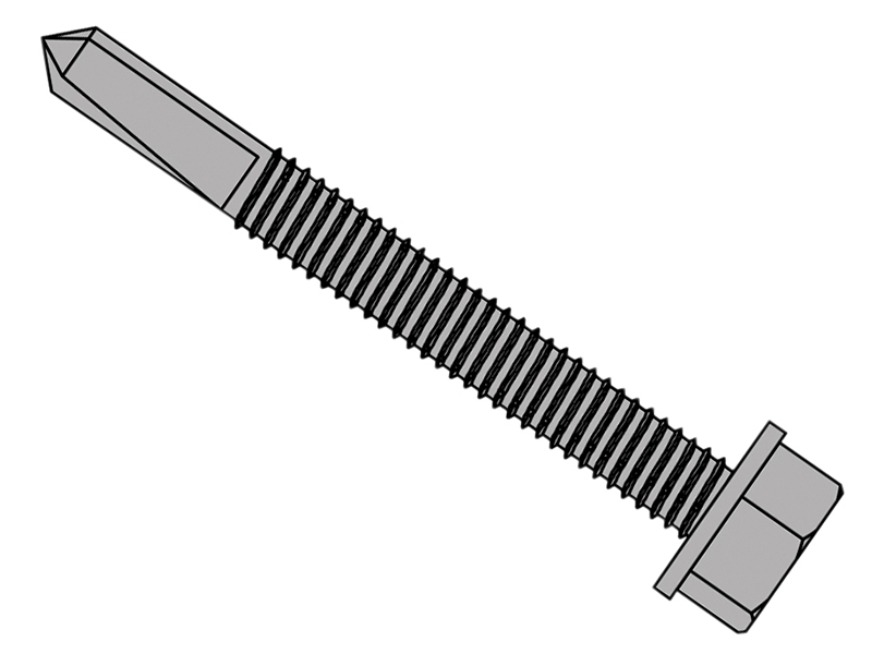 FORTFH5550H - TechFast Roofing Sheet to Steel Hex Screw No.5 Tip 5.5 x 50mm Box 100