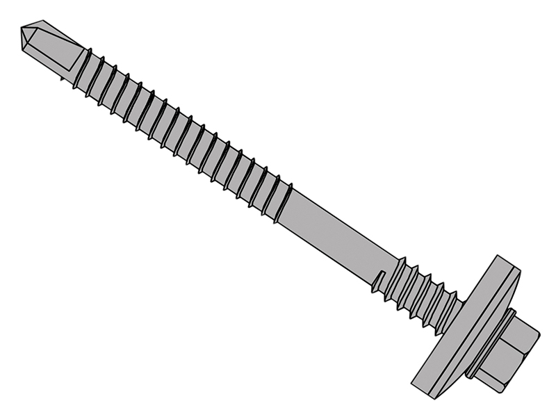 FORTFHW5580L - TechFast Composite Panels to Steel Hex Screw No.3 Tip 5.5 x 80mm Box 100