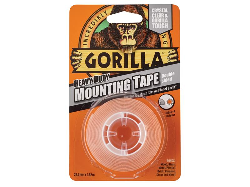 GRGGTHDDSMT - Gorilla Heavy-Duty Mounting Tape 25.4mm x 1.52m Crystal Clear