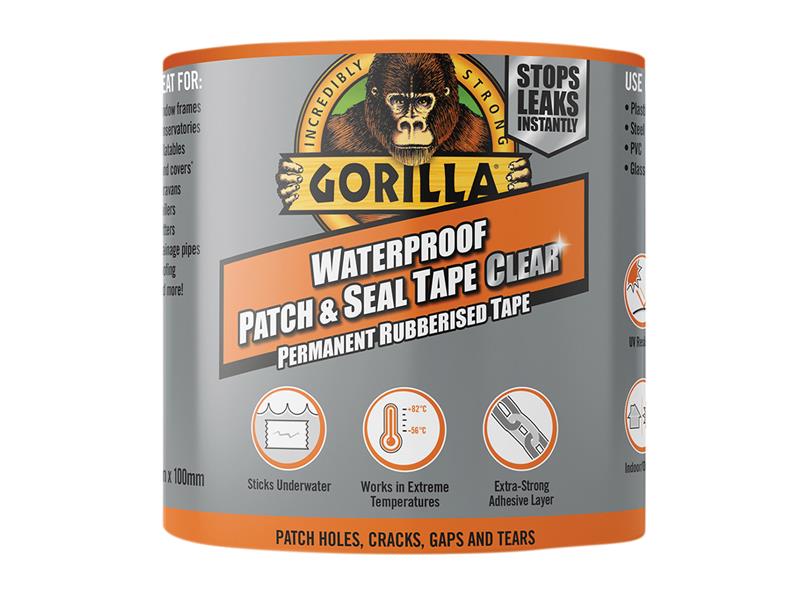 Gorilla Waterproof Patch & Seal Tape 100mm x 2.4m Clear