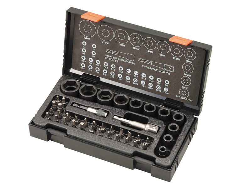 Metric 1/2in Drive Impact Socket & Bit Set 41 Piece
