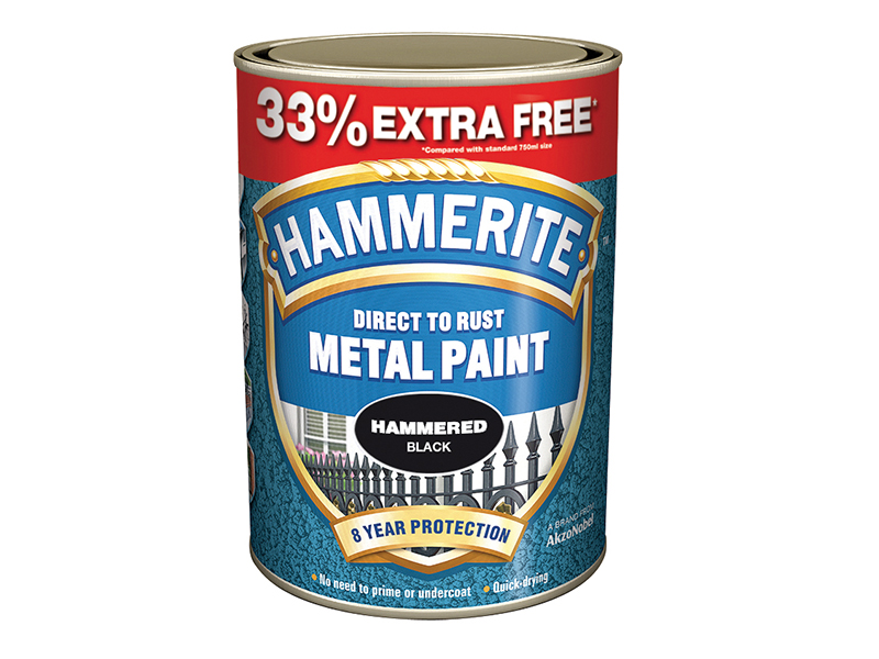 HMMHFB750AV - Direct to Rust Hammered Finish Metal Paint Black 750ml + 33%