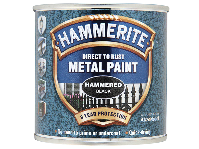 HMMHFBL250 - Direct to Rust Hammered Finish Metal Paint Black 250ml