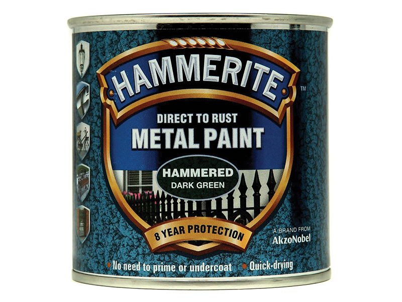 HMMHFDG250 - Direct to Rust Hammered Finish Metal Paint Dark Green 250ml