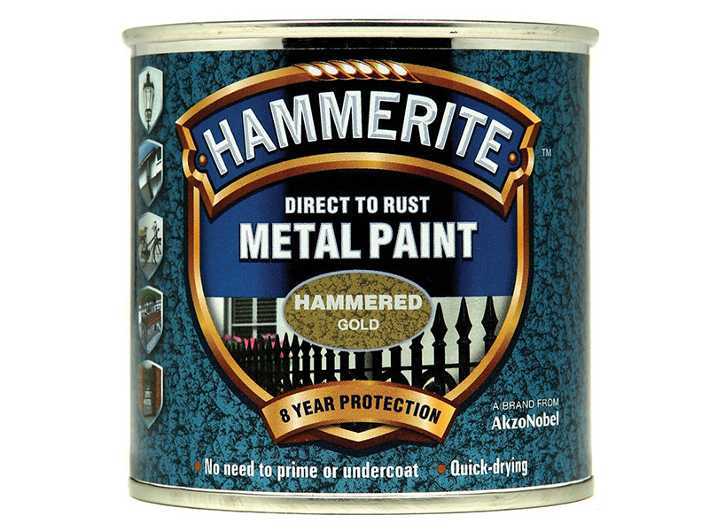 HMMHFGO250 - Direct to Rust Hammered Finish Metal Paint Gold 250ml