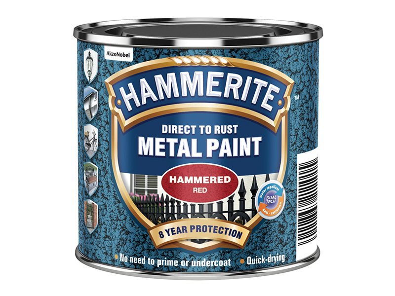 HMMHFR250 - Direct to Rust Hammered Finish Paint Red 250ml