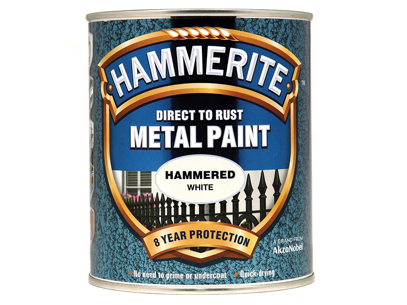 HMMHFW750 - Direct to Rust Hammered Finish Metal Paint White 750ml