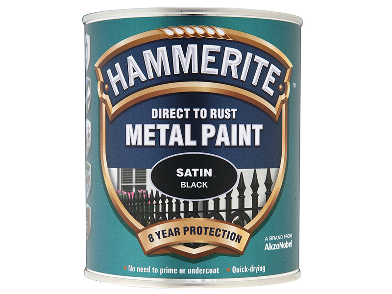 HMMSATBL750 - Direct to Rust Satin Finish Metal Paint Black 750ml