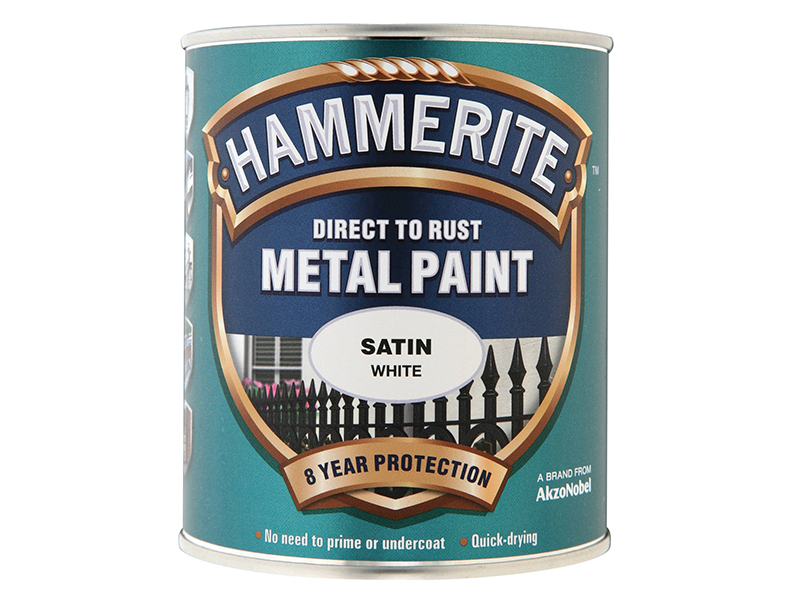 HMMSATW750 - Direct to Rust Satin Finish Metal Paint White 750ml