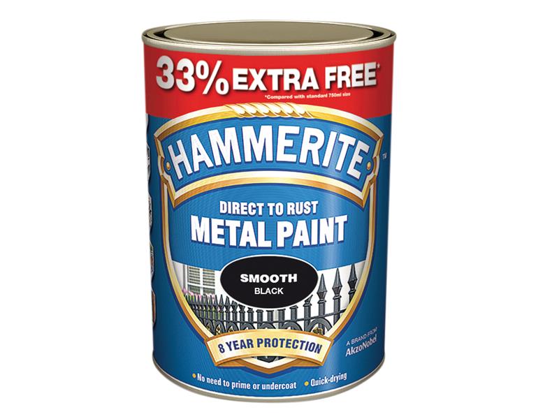 HMMSFB750AV - Direct to Rust Smooth Finish Metal Paint Black 750ml + 33%