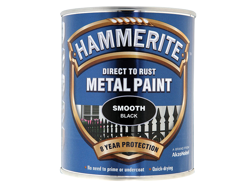 HMMSFBL750 - Direct to Rust Smooth Finish Metal Paint Black 750ml