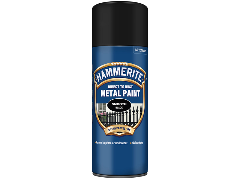 HMMSFBLAERO - Direct to Rust Smooth Finish Aerosol Black 400ml
